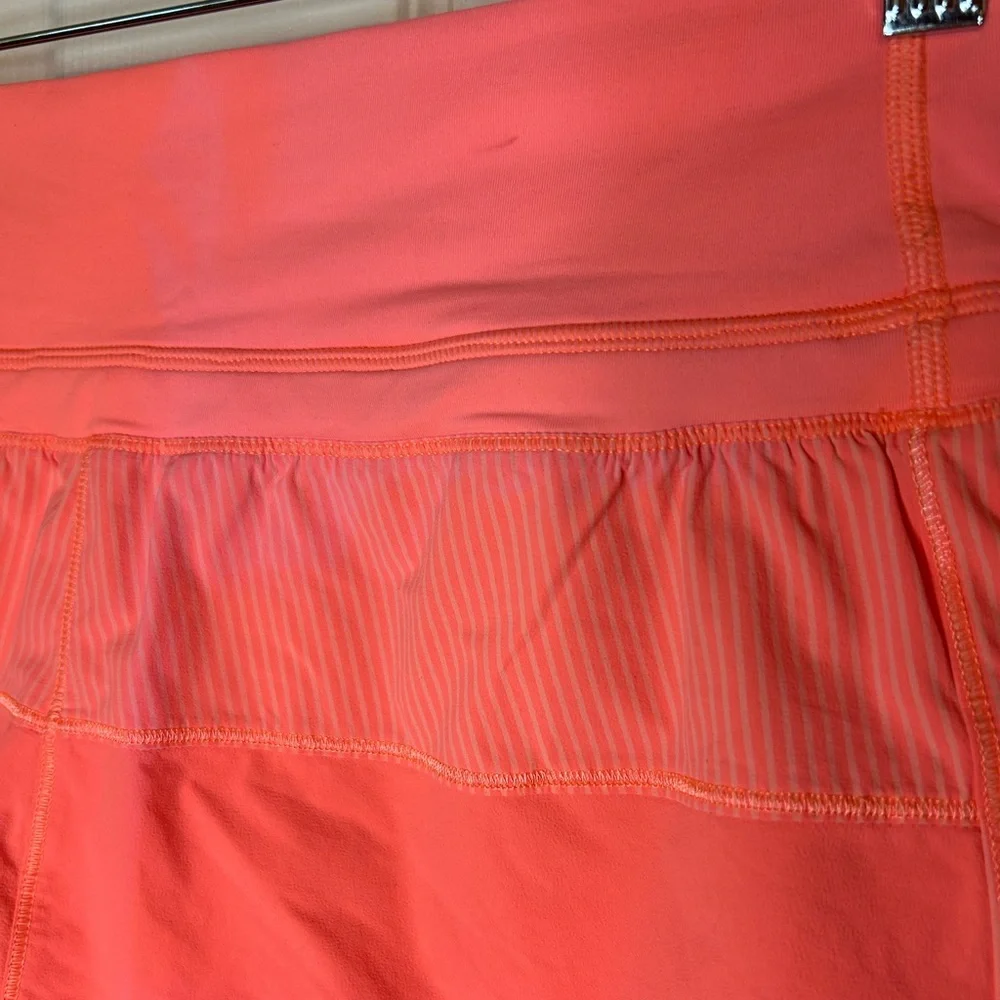 Lululemon Run: Pace Short- Pop Orange/Wagon Stripe Pop Orange/ Size 6 (FLAWED) - Picture 9 of 11